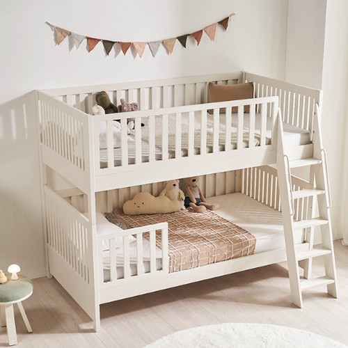 스칸디아 시몬 프리미엄 원목 분리형 어린이 2층침대 SS (100T본넬)_이미지