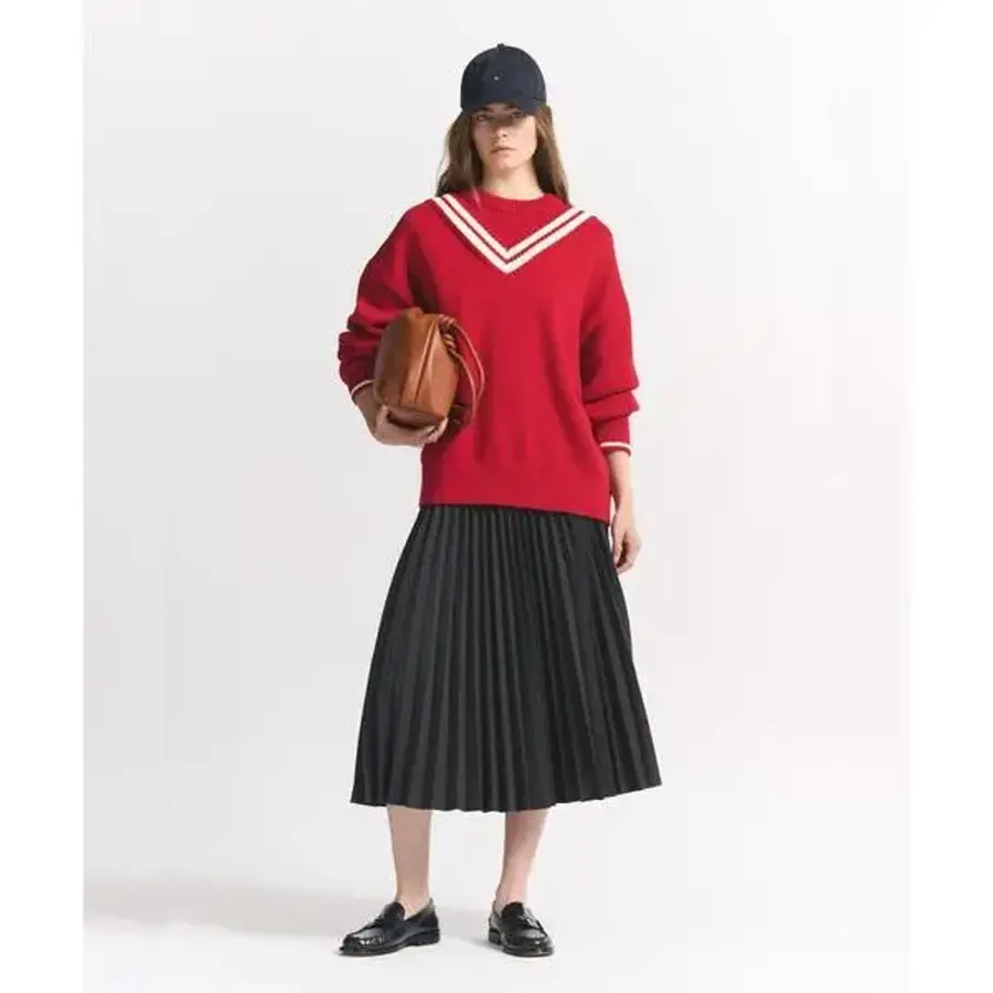  타미힐피거 TOMMY HILFIGER 바시티 티핑 브이넥 스웨터 T22G1KTO053WT1XLD 366588
