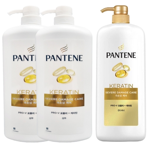  팬틴 PRO V 극손상 케어 샴푸 1200ml 2개 + 컨디셔너 1200ml 1개