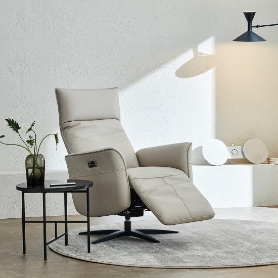 한샘 MVME 트라움 라토 천연가죽 리클라이너 1인용_이미지