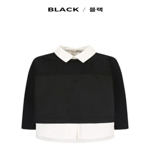  더아이잗 여성 블록 배색 레이어드 블라우스 IP3AOBL101