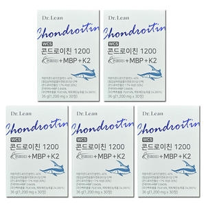 닥터린 WCS 콘드로이친 1200 콘레이티+MBP+K2 1200mg 30정 (5개)