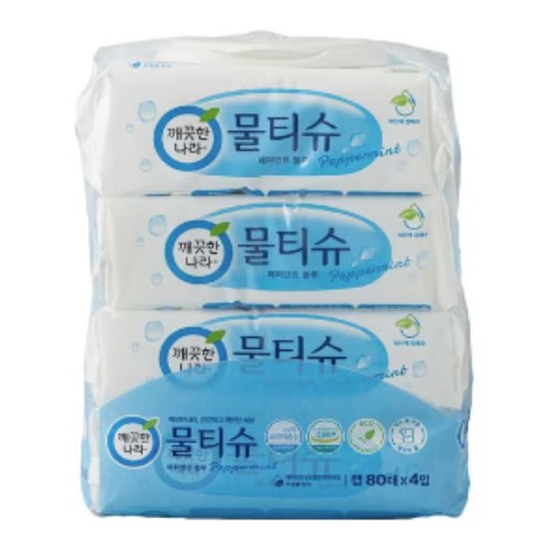페퍼민트 블루 물티슈 캡형 80매