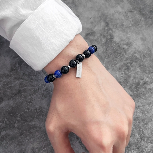 스타일썸 써지컬스틸 펜던트 남자 원석팔찌   8BLOs05_이미지