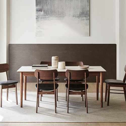 까사미아 카르네 세라믹 식탁 1800 (가죽의자6개)_이미지