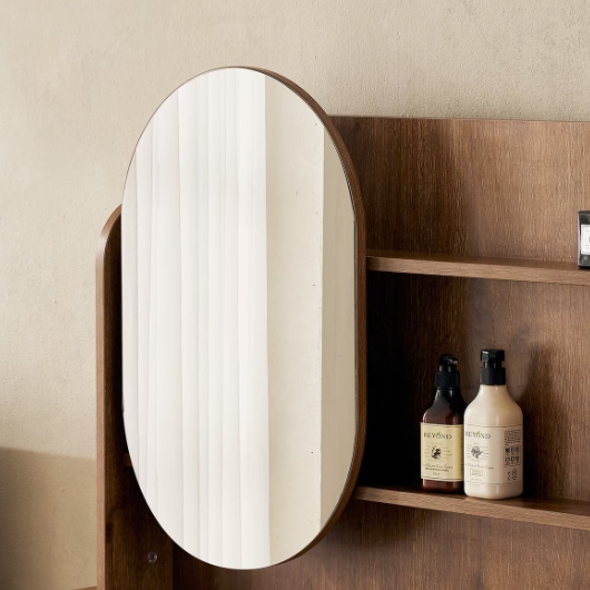 잉글랜더 바움 템바보드 라운드 고무나무 원목 수납 화장대 1000_이미지