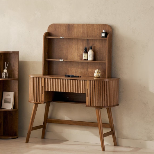 잉글랜더 바움 템바보드 라운드 고무나무 원목 수납 화장대 1000_이미지