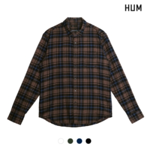 HUM 유니 플란넬 트윌 체크 셔츠 FHNFCSL713P_이미지
