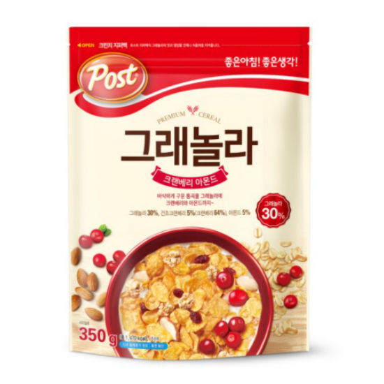 동서식품 포스트 그래놀라 크랜베리 아몬드 파우치 350g (20개)_이미지
