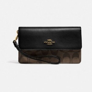 코치 폴드오버 위슬렛 손목 장지갑 블랙 F78229 IMAA8