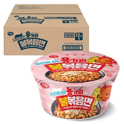 하림 용가리 불볶음면 까르보나라 118g (12개)