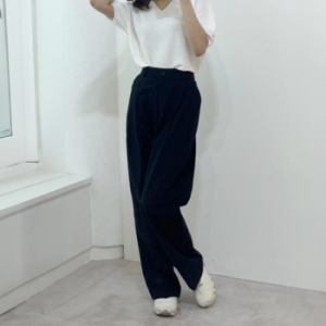 아이우먼 강물처럼 빅사이즈 406 코튼백밴딩주름슬랙스 DCAS184