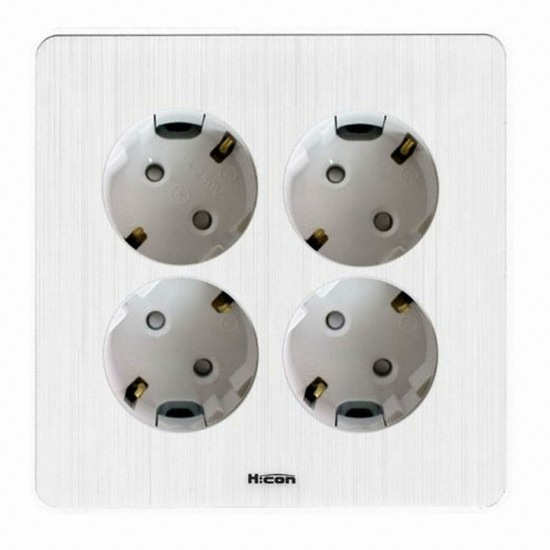 현대일렉트릭 하이콘 매립 4구 콘센트 화이트