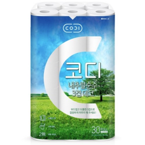 코디 내추럴 순수 3겹 데코 20m (30롤) (1팩)_이미지