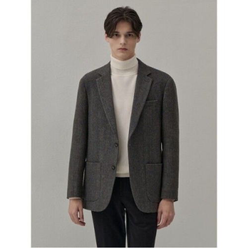 라이프스타일 울 멀티 헤링본 인퀼팅 재킷 블루_GC5X11M17P