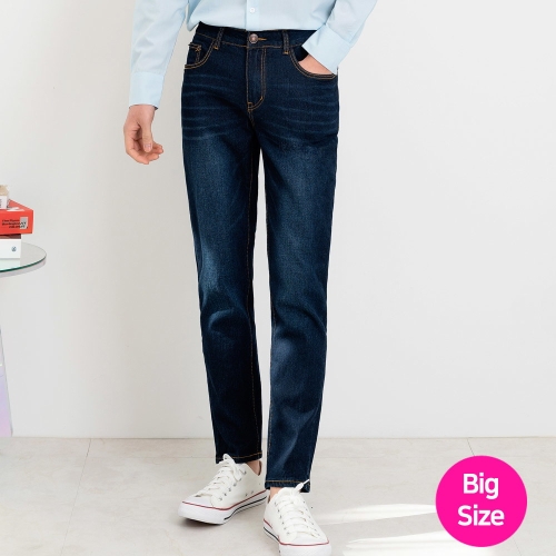리빌모아 남자 빅사이즈 일자 슬림 데님 스판청바지 블랙진 면바지 진 스판 청바지DJ-JEA-SSIN80011-진청