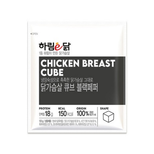 하림 하림이닭 닭가슴살 큐브 블랙페퍼 100g (10개)