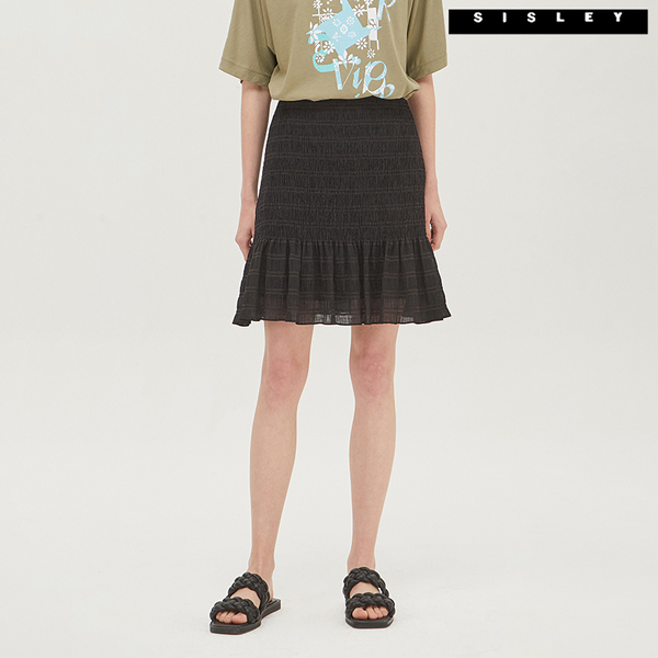 시슬리 스모킹 미니 스커트 SASK42131