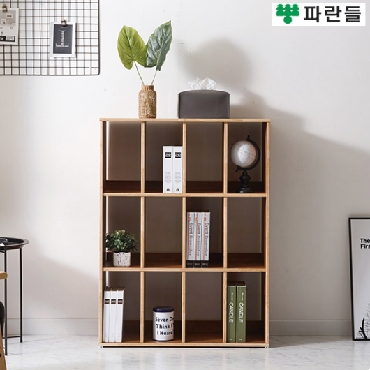  파란들 UV코팅 고무나무원목 3단 책장 800