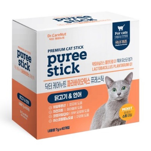 닥터케어누트 파라바이오틱스 퓨레스틱 닭고기&연어 280g (7g x 40p) (1개)
