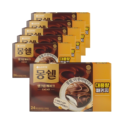 롯데제과 몽쉘 카카오 생크림케이크 816g 24개입 (6개)_이미지