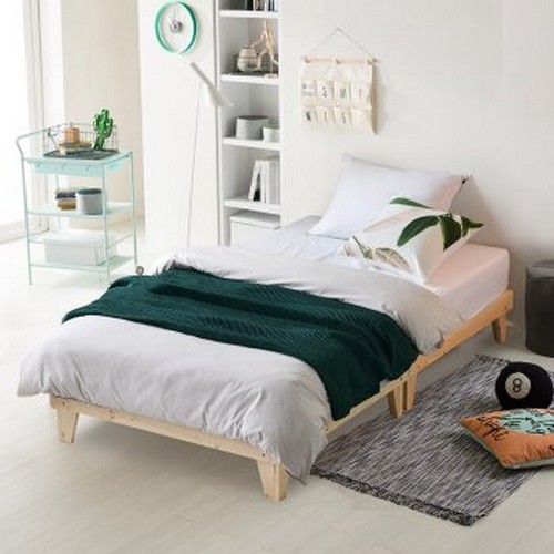 BIF보루네오 모닝듀 소나무 원목 마루형 침대 SS (매트별도)_이미지