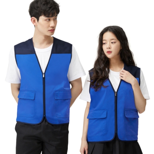 미라클 루페코리아 T/C조끼 브이넥 조끼 마트 단체 행사 근무복 CSR-901 파랑_이미지