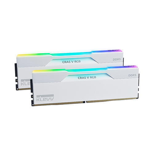 ESSENCORE KLEVV DDR5-6400 CL32 CRAS V RGB WHITE 패키지 서린 (64GB(32Gx2))_이미지