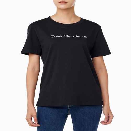 캘빈클라인 진 여성 인스티튜셔널 로고 스트레이트핏 반팔 티셔츠 47AB805