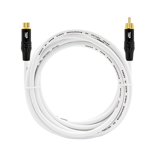 탑라인에이치디 HDTOP RCA FM 화이트 연장 케이블 (40m, HT-TP1093)_이미지