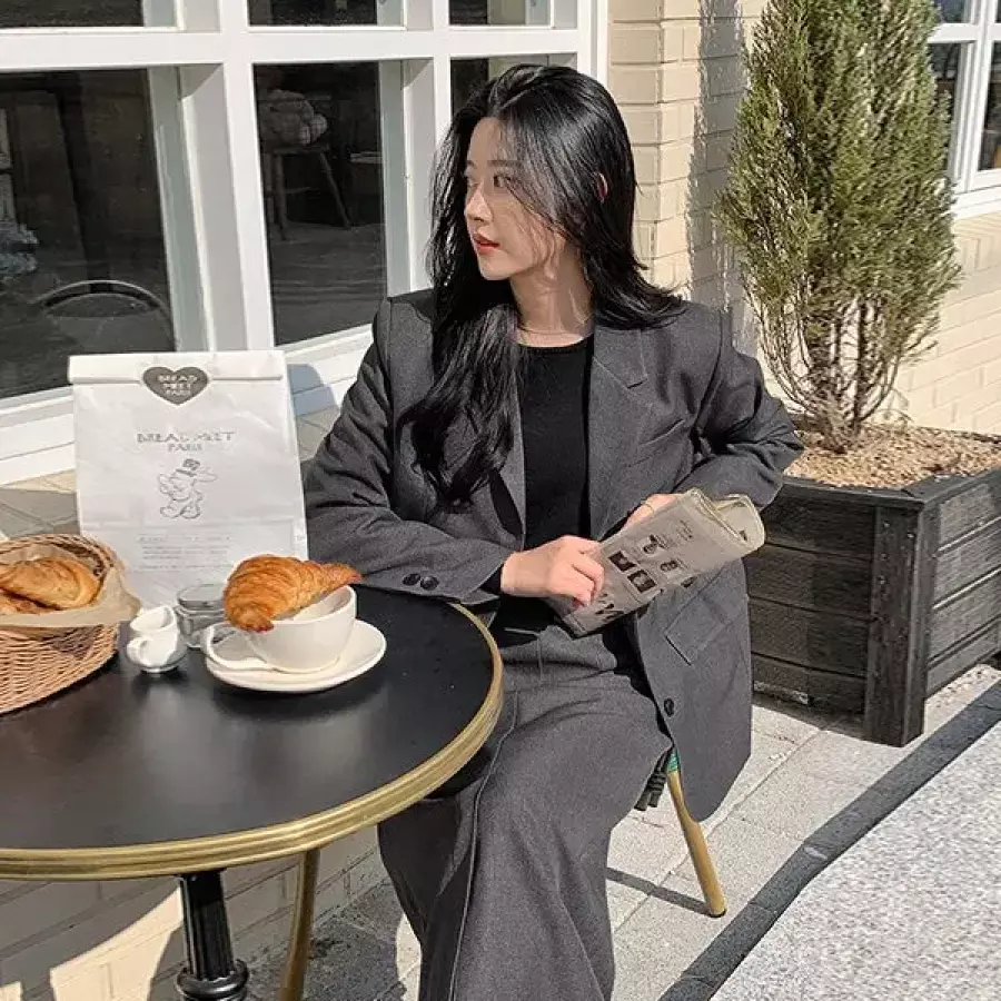 핫핑 셋업가능 포킹 테일러드 백슬릿 쓰리버튼 자켓 HPT77162_이미지