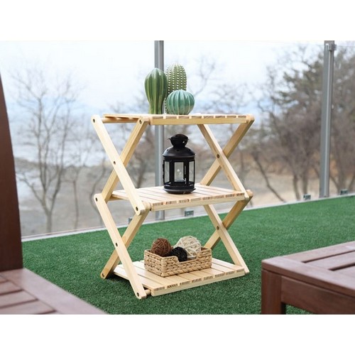  캠핑덕 3단 우드 쉘프