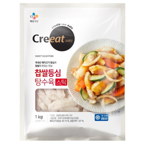 CJ제일제당 크레잇 찹쌀등심 탕수육 스틱형 1kg (1개)_이미지