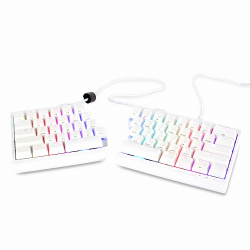 Mistel 인체공학 미니 키보드 MD600 RGB 영문 (화이트, 적축)