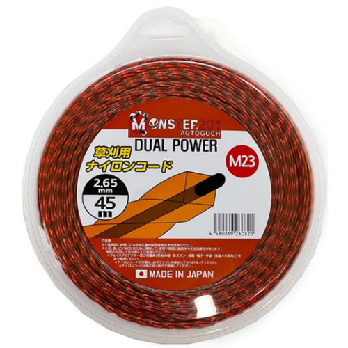 강남몬스터 몬스터201 일제 예초기 줄날 주황 이중꼬임 (2.65mm x 45m)_이미지