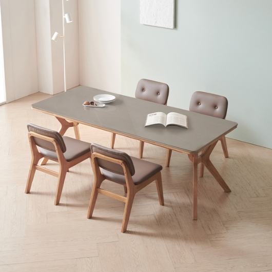 라로퍼니처 밀러 포세린 통세라믹 낮은 식탁 1900 (의자4개)_이미지