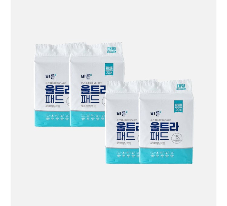 바른 울트라패드 화이트 대형 20매 (4개)_이미지