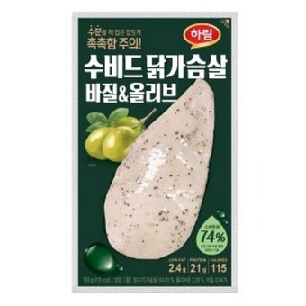 하림 <b>수</b><b>비드</b> <b>닭</b><b>가슴</b><b>살</b> 바질올리브 100g