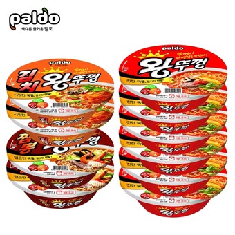 팔도 <b>왕뚜껑</b>6개 + 김치<b>왕뚜껑</b>6개 + 짬뽕<b>왕뚜껑</b>6개