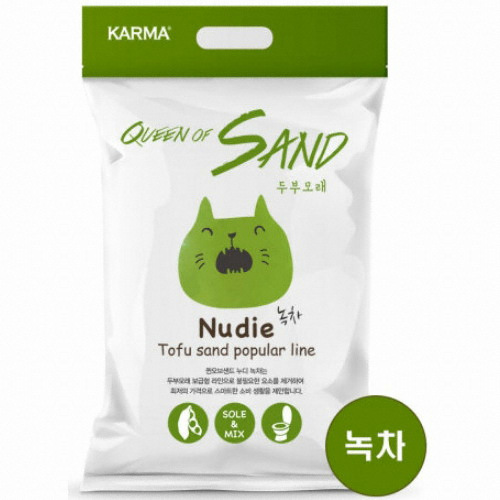 채널펫 카르마 퀸오브샌드 누디 두부모래 녹차 3kg (3개)