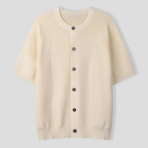 리빌모아 남자 론즈 하찌 라운드넥 반팔 니트 가디건 SG5-KNH-Q001-크림