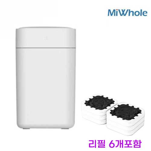 미홀 스마트 휴지통 센서 쓰레기통 T3S 대용량 17L 무선 리필6개 포함