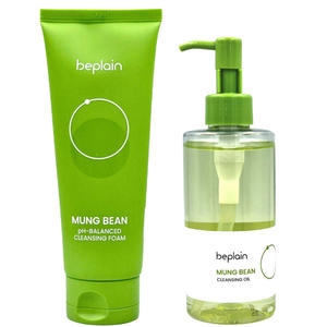 비플레인 NEW 녹두 약산성 클렌징폼 160ml + 클렌징 오일 200ml
