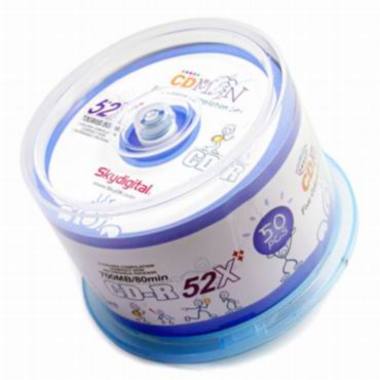 스카이디지탈 CD-R CD-MAN 700MB 52x 케익 50장 5칼라_이미지