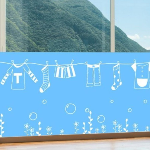 낭만창고 뮤럴실사 시트지 버블버블 빨래하기 nang362 (1장, 100cm x 100cm)_이미지