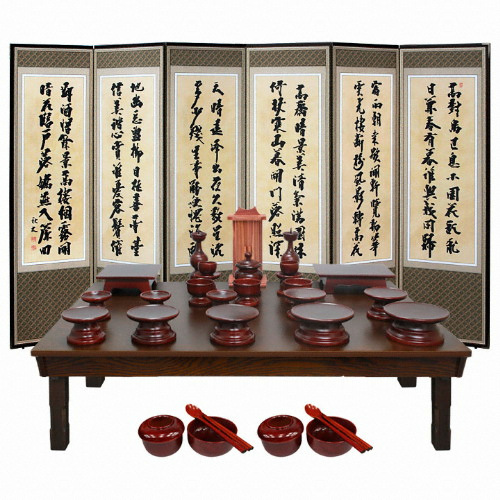 박씨상방 남원 오리목 실용제기 (향나무지방틀) 33P (+병풍(고화)+교자상(4.0엔틱))_이미지
