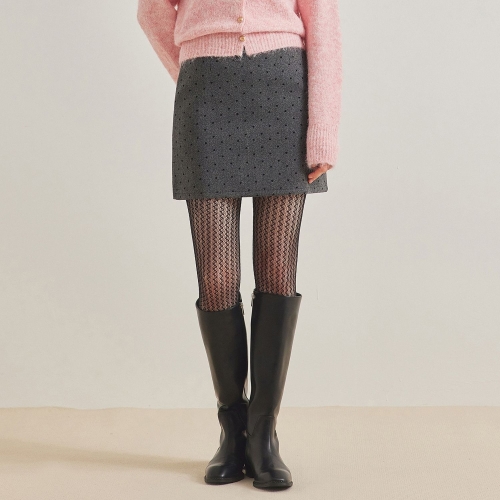 포커스 하트 패턴 미니 스커트_PBBF5W1SK8071_이미지