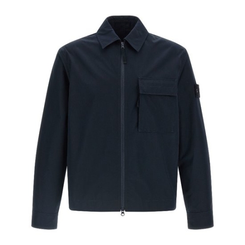 스톤아일랜드 고스트 로고 패치 지퍼 오버셔츠 K2S151200018S00