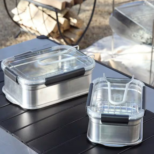 휴대용 사각 반합 코펠 식기 스텐 304J1 풀세트 1.6L