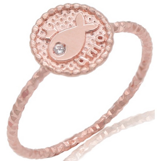 리골드 14K 크라운 물고기 커팅 반지 LGR1008LREZ